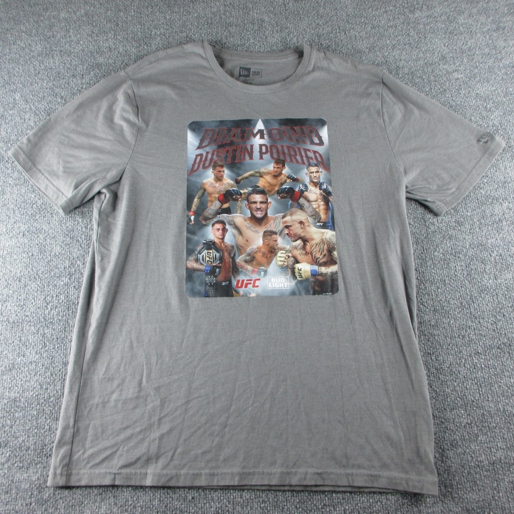 Dustin Poirier‎ Shirt Mens Large Gray UFC Mixed Martial Arts New Era Graphic Tee